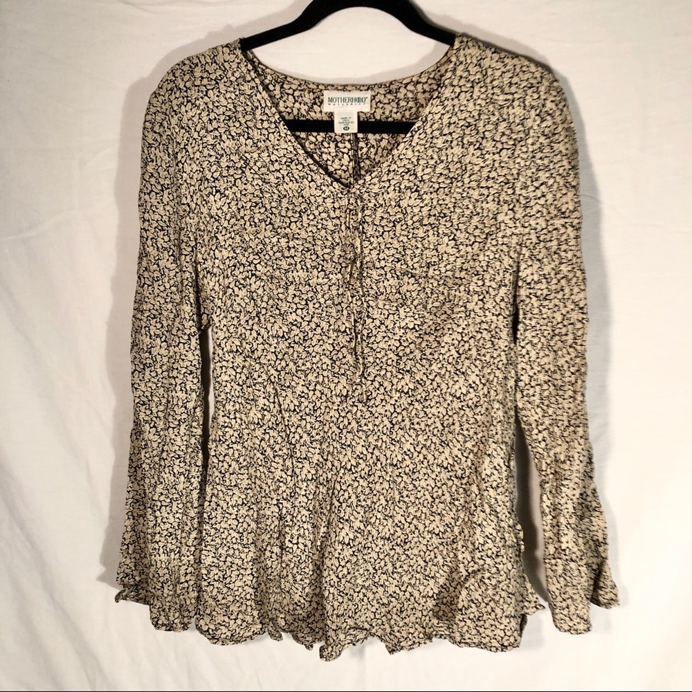 Motherhood Maternity Black & Cream Blouse Size M